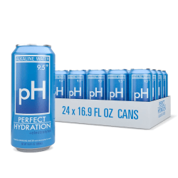 Perfect Hydration 9.5+ pH Alkaline Drinking Water, 16.9 Oz, Pack Of 12 Cans