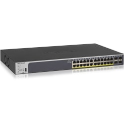 Netgear ProSafe GS728TP Ethernet Switch - 24 Ports - Manageable - 2 Layer Supported - Modular - 4 SFP Slots - 264 W Power Consumption - Twisted Pair, Optical Fiber - Rack-mountable - Lifetime Limited Warranty