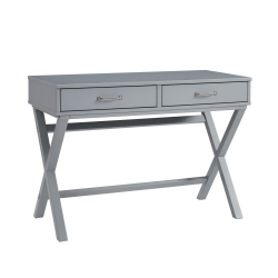 Linon Frances 42"W Home Office Desk with Drawers, Gray