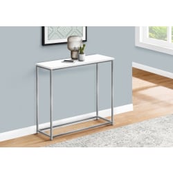 Monarch Specialties Ponce Laminate/Metal Narrow Accent Console Table, 29"H x 31-1/2"W x 11-1/2"D, White/Gray