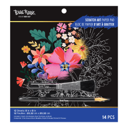 Brea Reese® Scratch Art Paper Pad, 8" x 8", Mystical