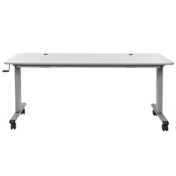 Luxor Height-Adjustable Flip-Top Nesting Table Mobile Workstation, 45-1/4"H x 71"W x 23-5/8"D, Gray