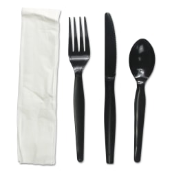 Boardwalk® Heavyweight 4-Piece Cutlery Kits, Black, Pack Of 250 Kits