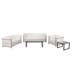 Flash Furniture HERCULES Regal Series Reception Set in LeatherSoft, Melrose White
