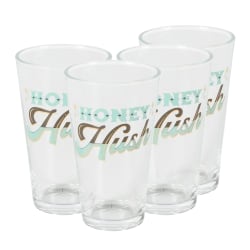 Wanda June Home by Miranda Lambert 4-Piece Glass Tumbler Set, 16 Oz, Honey Hush