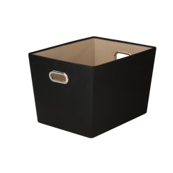 Honey-Can-Do Decorative Storage Bin With Handles, Medium Size, 12 5/8" x 14 3/8" x 18 3/4", Black