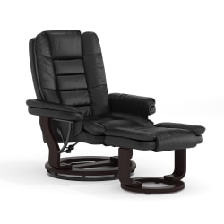 Flash Furniture LeatherSoft™ Faux Leather Recliner And Ottoman, Black/Mahogany