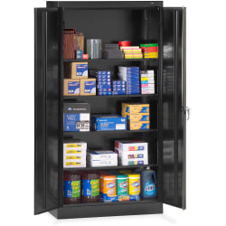 Standard Storage Cabinet, 4 Adjustable Shelves, 18" x 72"D, Black