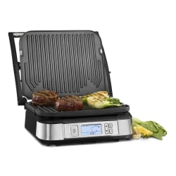 Cuisinart™ Griddler With Smoke-Less Mode, 7-1/2"H x 12-15/16"W x 12"D, Stainless Steel