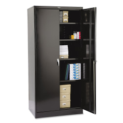Tennsco Deluxe Steel Storage Cabinet, 4 Adjustable Shelves, 78"H x 36"W x 24"D, Black