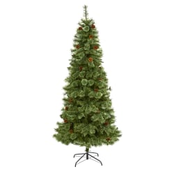 Nearly Natural White Mountain Pine 84"H Artificial Christmas Tree With Bendable Branches, 84"H x 37"W x 37"D, Green