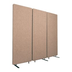 Luxor RECLAIM Acoustic Privacy Panel Room Dividers, 66"H x 24"W, Desert Sand, Pack Of 3 Room Dividers