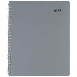 Office Depot Brand Weekly Monthly Planner, 7" x 9", Silver, January 2027 to December 2027, OD71210027