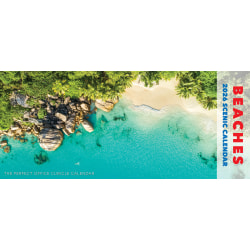 2026 Willow Creek Press Panoramic Wall Calendar, 6-1/2" x 15", Beaches, January To December, 54710