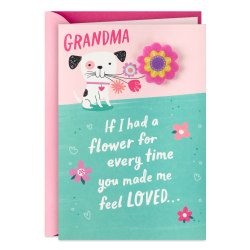Hallmark Mother's Day Card for Grandma with Detachable Felt Pin (Garden of Love)