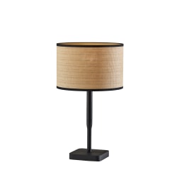 Adesso® Ellis Table Lamp, 21"H, Natural Shade/Black Base