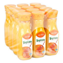 Tropicana 100% Orange Juice, 12 Oz, Pack Of 12 Bottles