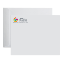 Custom Full Color Open End Catalog Mailing Envelopes, 9" x 12", White Wove, Box of 250