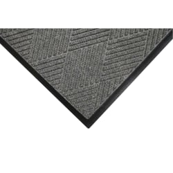 M+A Matting WaterHog Max Diamond Classic Mat, 3' x 16', Grey Ash, Smooth backing