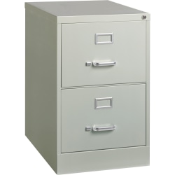 Lorell® Fortress 26-1/2"D Vertical 2-Drawer Legal-Size File Cabinet, Metal, Light Gray