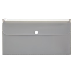 Office Depot® Brand 2-Pocket Envelope, 1-1/4" Expansion, Check Size, Gray