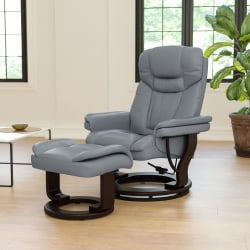 Flash Furniture Contemporary Recliner With Curved Ottoman, Gray