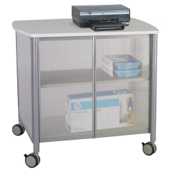 Safco Impromptu Machine Stand, Deluxe With Doors, 30 3/4"H x 34 3/4"W x 25 1/2"D, Gray