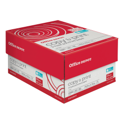 Office Depot® Brand 3-Hole Punched Multi-Use Printer & Copier Paper, Letter Size (8 1/2" x 11"), 1500 Sheets Total, 92 (U.S.) Brightness, 20 Lb, White, 500 Sheets Per Ream, Case Of 3 Reams