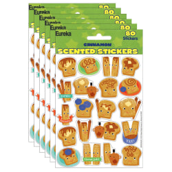 Eureka Scented Stickers, Cinnamon, 80 Stickers Per Pack, Set Of 6 Packs