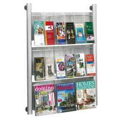 Safco® Luxe Magazine Rack, 41"H x 31 3/4"W x 5"D, Silver