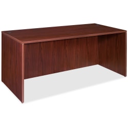 Lorell® Essentials Series Rectangular Shell Desk, 72"W x 36"D, Mahogany