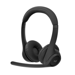Logitech Zone 300 Wireless Bluetooth Headset With Noise-Canceling Microphone, Black, 981-001406