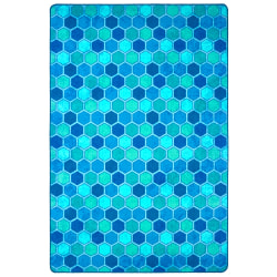 Carpets for Kids® Pixel Perfect Collection™ Honeycomb Pattern Activity Rug, 8’x 12’, Blue