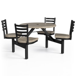 Palmer Hamilton Covey Outdoor Cluster Table With 4 Seats, 29" x 54", Cappuccino