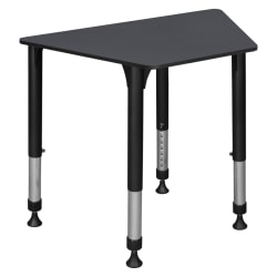 Regency 36"W Trapezoidal Adjustable Height Student Desk, Gray