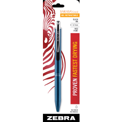 Zebra® Pen SARASA® Grand Retractable Gel Pen, Medium Point, 0.7 mm, Assorted Barrel Colors, Black Ink