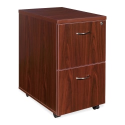 Lorell® Essentials 22"D Vertical 2-Drawer Mobile Pedestal File Cabinet, Mahogany