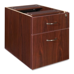 Lorell® Essentials 16"W Vertical 2-Drawer Fixed Pedestal Box/File Cabinet For Computer Desk, Mahogany