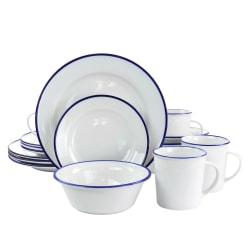Martha Stewart 16-Piece Fine Ceramic Dinnerware Set, White