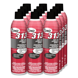 Camie® 313 Fast Tack Upholstery Adhesive, 12 oz Aerosol Spray, Dries Clear, Dozen