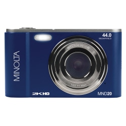 Minolta MND20 44-Megapixel HD 16x Zoom Digital Camera With 2.7K Quad Lens, Blue