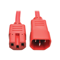 Eaton Tripp Lite Series Power Cord C14 to C15 - Heavy-Duty, 15A, 250V, 14 AWG, 3 ft. (0.91 m), Red - Power cable - IEC 60320 C14 to IEC 60320 C15 - 250 V - 15 A - 3 ft - molded - red