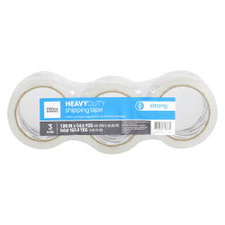 Office Depot® Brand Heavy Duty Shipping Packing Tape,  1.89" x 54.6 Yd., Crystal Clear, Pack Of 3 Rolls