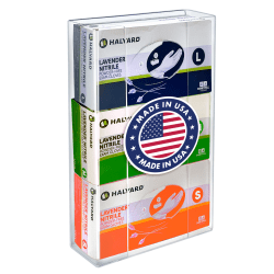 Azar Displays 3-Box Acrylic Glove Dispenser Holder, 16"H x 10-1/4"W x 3-5/8"D, Clear