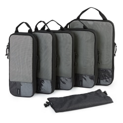 BAGSMART Polyester Packing Cubes, Black, Set Of 6 Cubes