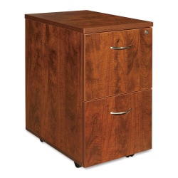 Lorell® Essentials 22"D Vertical 2-Drawer Mobile Pedestal File Cabinet, Cherry