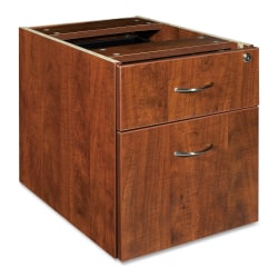 Lorell® Essentials 22"D Vertical 2-Drawer Fixed Pedestal Box/File Cabinet, Metal, Cherry
