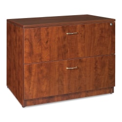 Lorell® Essentials 22"D Lateral 2-Drawer File Cabinet, Cherry