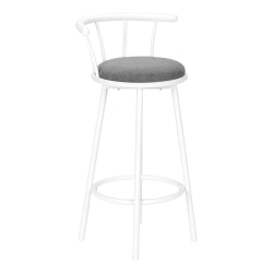 Monarch Specialties Sonny Metal Barstools With Backs, Gray/White, Set Of 2 Stools