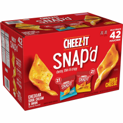 Cheez-It Snap'd Baked Cheese Variety Pack - Assorted - 1.97 lb - 42 / Carton